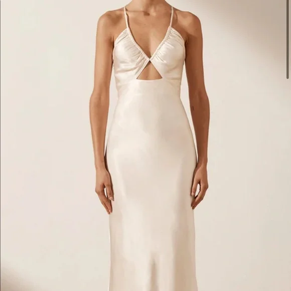 white christmas dresses LA LUNE LACE CROSS BACK MAXI DRESS | CREAM | DRESSES main image 0